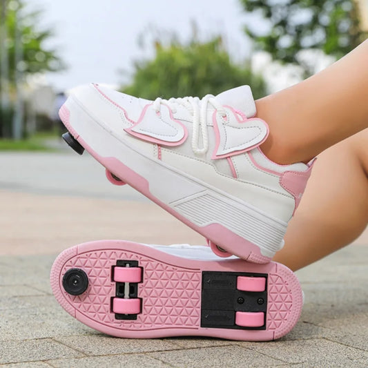 Roller Skate Shoes Kids Autumn Children Fashion Casual Sports Toy Gift Games Boys 4 Wheels Sneakers Girls Walking Boots