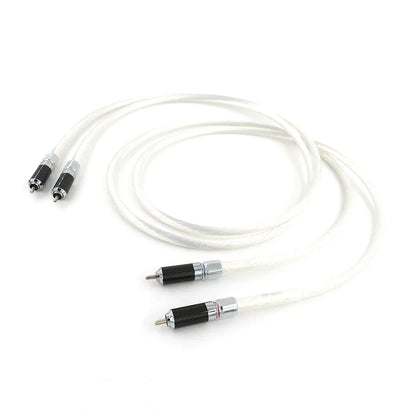 HiFi RCA Audio Cable 12 Strands  OCC Silver Plated Wire With Locking Carbon Fiber RCA Plug Cable HiFi 2RCA to 2RCA Cable
