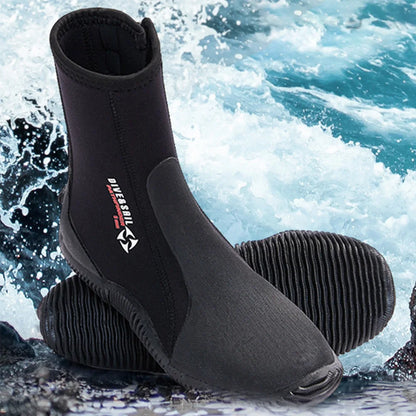Neoprene 5mm Diving Boots Non-slip Adult Warm Thermal Patchwork Wetsuit Shoes Free Surfing Boots for Men Womens Swimming