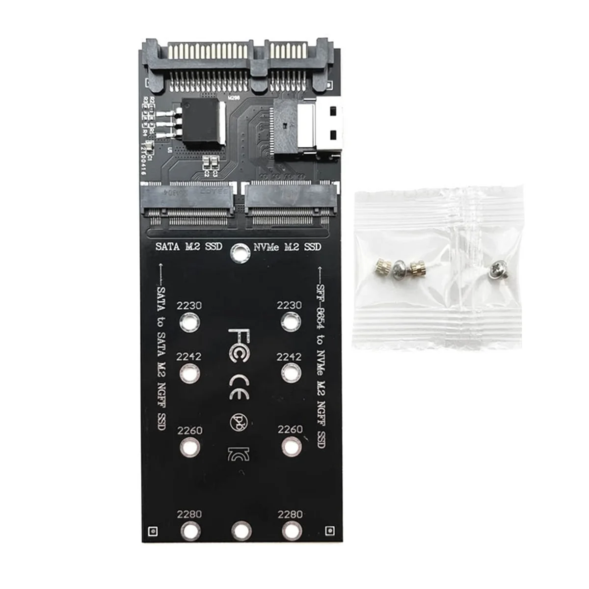 T35C M2 SSD Adapter M.2 SATA Ngff SSD to SATA + M2 NVME SSD to SFF-8654 Converter SATA to M2 Expansion Card