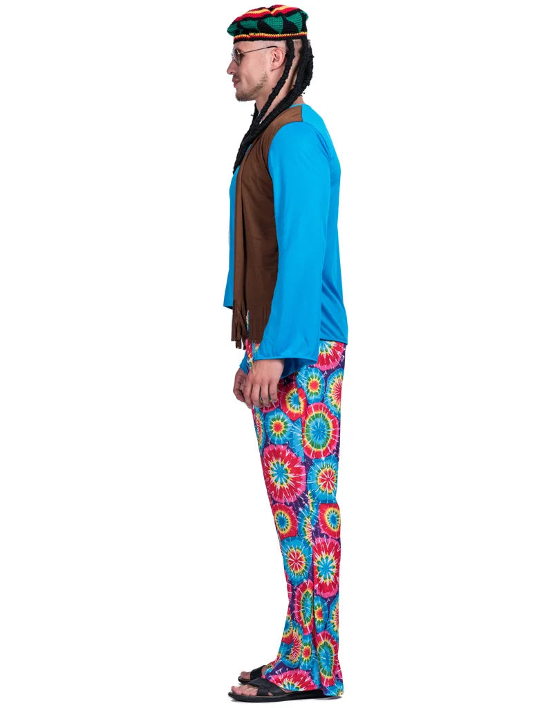 Halloween's New Trend Men's Clothing Suit Hippies Clothes Peace Enthusiasts 1970s Man Halloween Cosplay Costumes Cos Jazz Dance