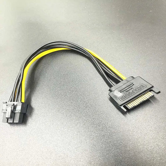 Cable Male to Female 15 Pin To 6 Pin SATA Power Cable Video Card Power Cable Graphics Card Power Cord SATA Adapter Cable