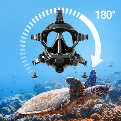 Full Face Diving Mask for Scuba Diving, 180° View Panoramic Dive Mask with Camera Mount