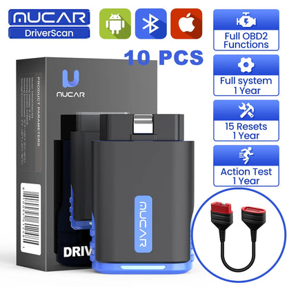MUCAR DriverScan Auto OBD2 Scanner Actuator Test OIL ABS Brake DPF 15 Resets Full System TCM AirBag Car Diagnostics Tools