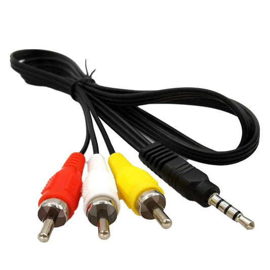 3.5mm Jack Plug Male To 3 RCA Adapter 3.5 To RCA Male Audio Video AV Cable Wire Cord High Quality