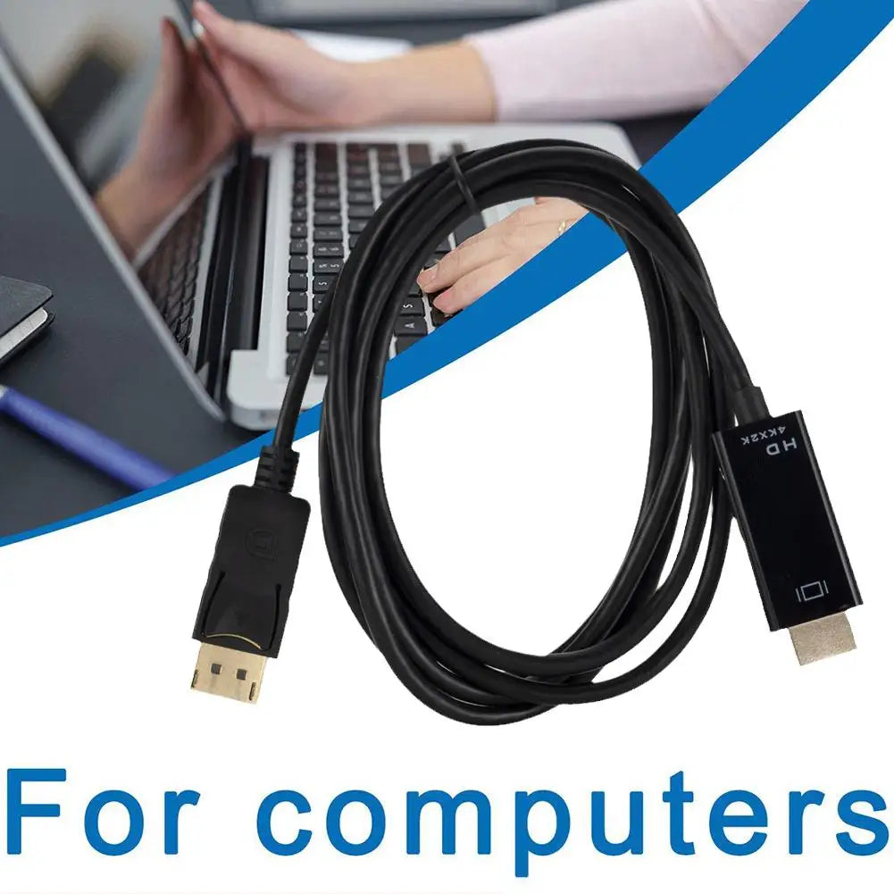 DisplayPort to HDMI-Compatible Cable 4K DP to HDMI Adapter Display Port Video Audio Converter for PC HDTV Projector Audio Cable