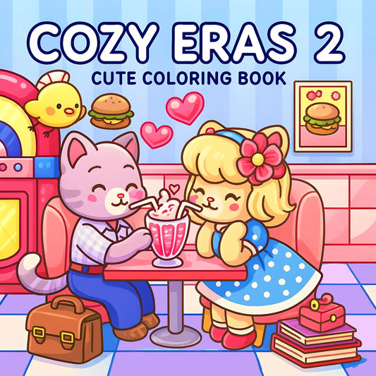 COZY ERAS 2 Bold-easy Patterns Coloring Book for Adults Cute Drawing Book Perfect Gift for Party and Birthday