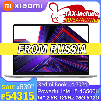 Xiaomi RedmiBook 14 2024 intel i5 13500H 16G RAM 512G SSD 14inch 2.8K 120Hz Screen