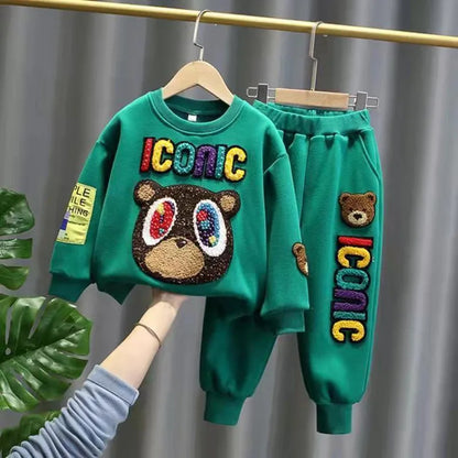 Children Clothes Set  Spring and Autumn New Kids Boy  Baby Cartoon  Sweater Pants 2pcs Boys And Girls Sports Clothing Suit
