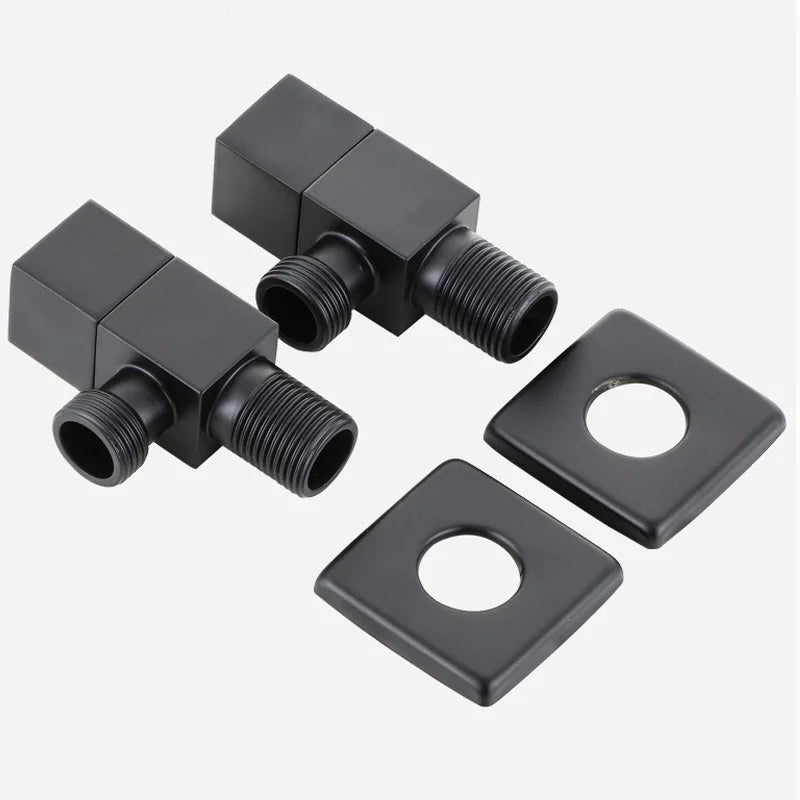 Matte Black Brass Triangle valve Water control valve Chrome Copper triangle valve The tap water valve Sewer