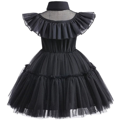 1-6 Years Children Dress For Girl Costume 2023 New Vestidos For Kids Birthday Party Dresses Black Halloween Cosplay Costumes