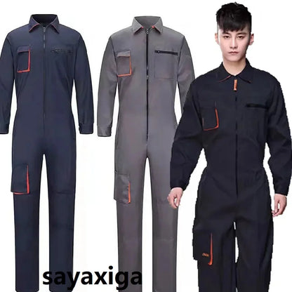 Work Overall Uniform Men‘s Working Coverall Welding Suit Car Repairmen Workshop Jumpsuit Mechanic Uniform Workwear overol hombre