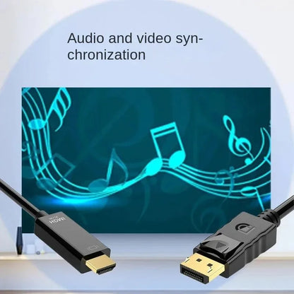 DP DisplayPort To HDMI Cable DisplayPort Male To Male HDMI Compatible Video Audio Cable For Computer Laptop TV Projector Monitor