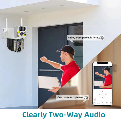 4K Solar Security Camera Outdoor Wireless 360° PTZ AI Human Detection IP66 Waterproof 8000mAh