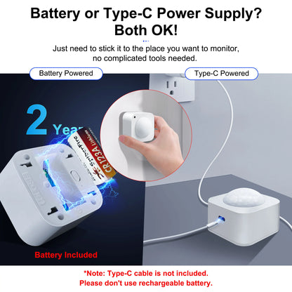 GIRIER Smart PIR Motion Sensor ZigBee 3.0 Human Movement Detector 2-in-1 Light Sensor Compatible with Home Assistant ZigBee2MQTT