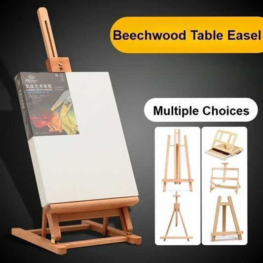 Quality Solid Wooden Tabletop Easel Artist Studio Desktop Drawing Table, Portable, Adjustable Art Board for Painting, Beechwood