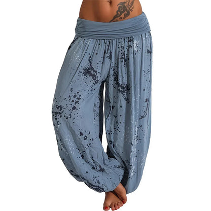 Women New Fashion Floral Print Harem Pants Yoga Pants Ladies Loose Fit Casual Wide Leg Long Trousers Sports Pants