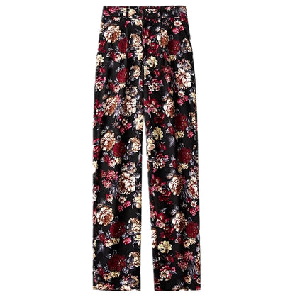 Red Men's Printed Suit Pants, Fashion Casual Trousers, Black Nostalgic Style Pantalones Hombre M-5XL Cotton Pant