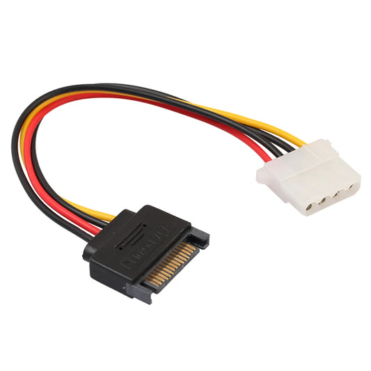 0.2m SATA 15-Pin Male to Molex 4-Pin Female Power Cable for PCe Riser BTC Mining