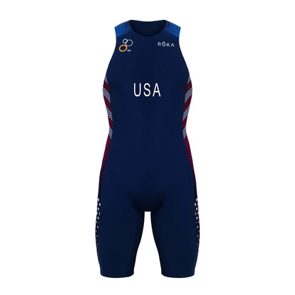 ROKA Triathlon Suit Men Short Sleeve Cycling Jersey Jumpsuit Triathlon Speedsuit Trisuit Ciclismo Hombre Ropa Running Clothing