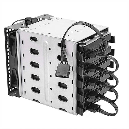 SATA 15-Pin Power Adapter Line Large IDE 4P Male to 5 SATA 15 Pin Female Power Extension Cable Splitter IDE to SATA Connector