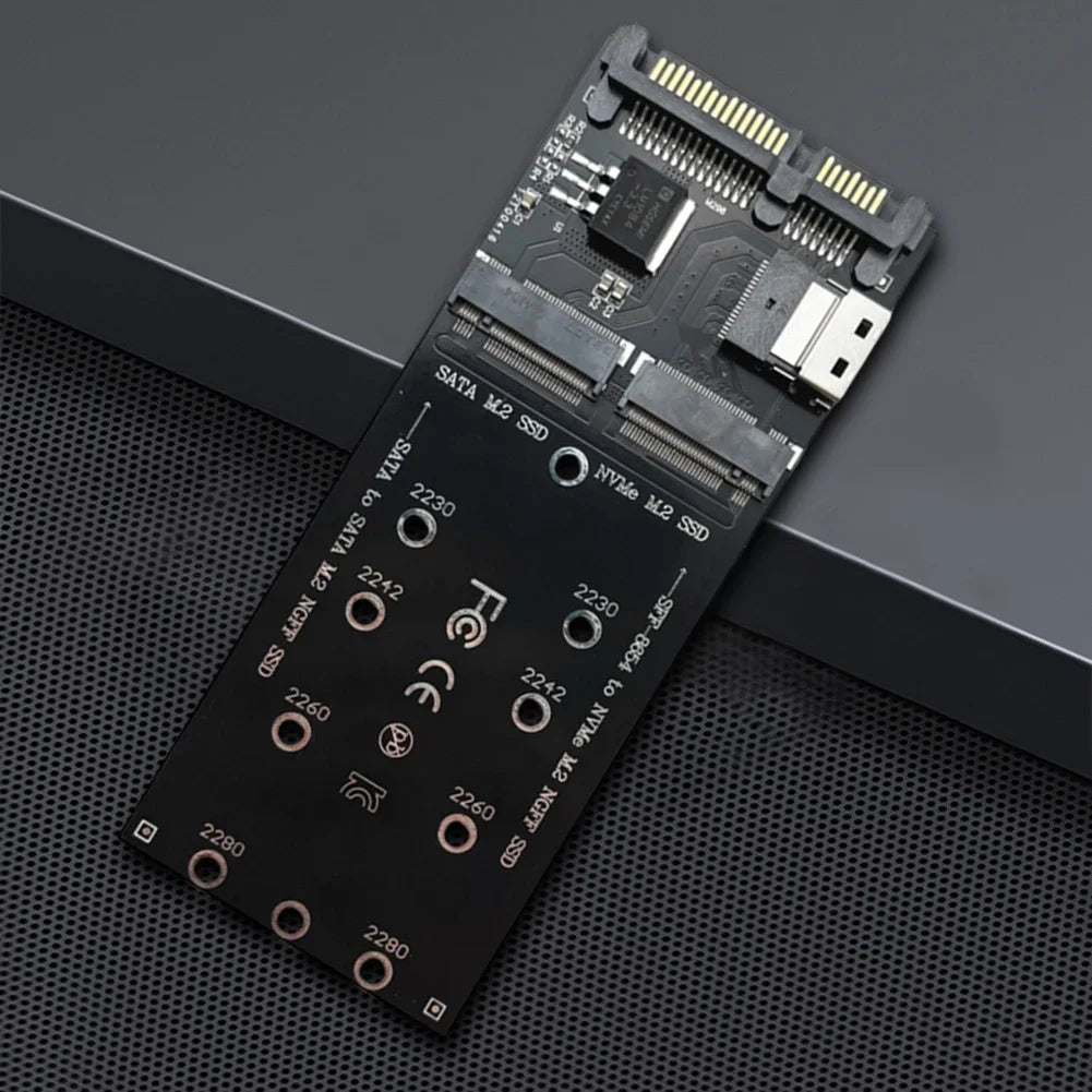 M.2 To SATA Adapter SFF-8654 To M2 NVME SSD 22Pin SATA To M2 Expansion Card 2 in 1 Combo Adapter Fit for Mainboard