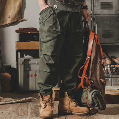 Retro American Men's Wear Resistant Tapered Loose Work Pants Casual Spring Autumn Youthful kets Long Pants Polyester Fiber