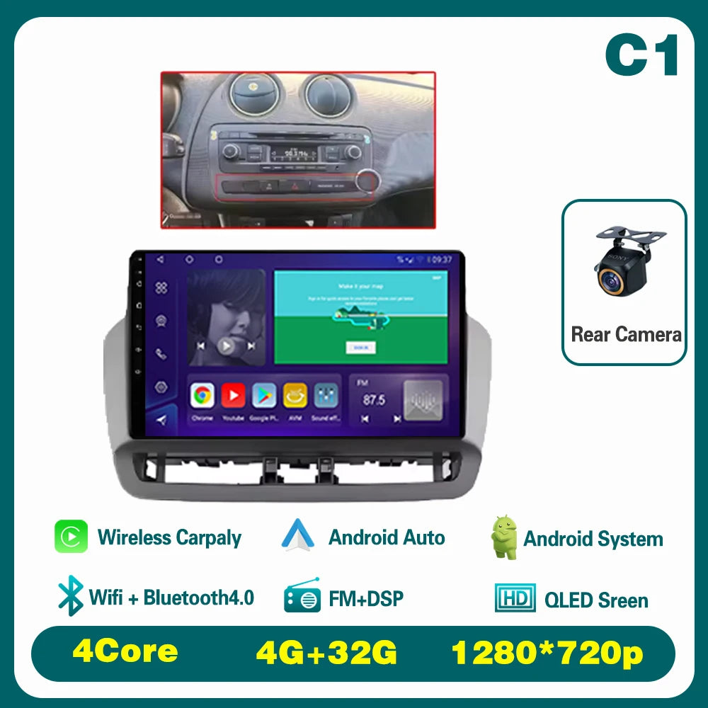 GPS Navigation QLED Touch Screen For Seat Ibiza 2012-2015 Android Auto Radio Car Multimedia Video Player 5G WIFI BT No 2din DVD