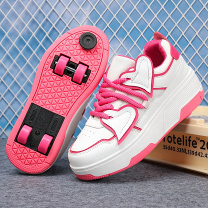 Roller Skate Shoes Kids Autumn Children Fashion Casual Sports Toy Gift Games Boys 4 Wheels Sneakers Girls Walking Boots