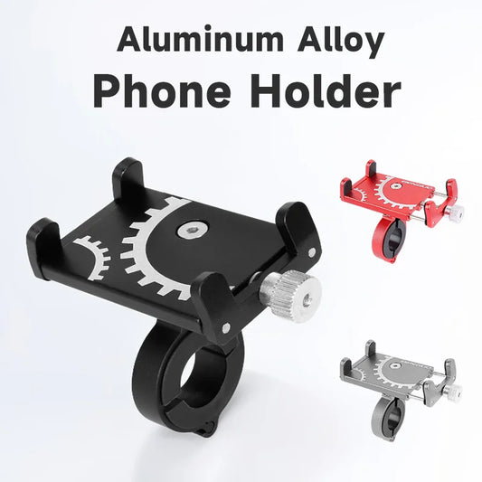 Universal Aluminum Alloy Mobile Phone Holder Adjustable Cell Phone Holder Aluminum Phone Clip Bike Bicycle Scooter Accessories
