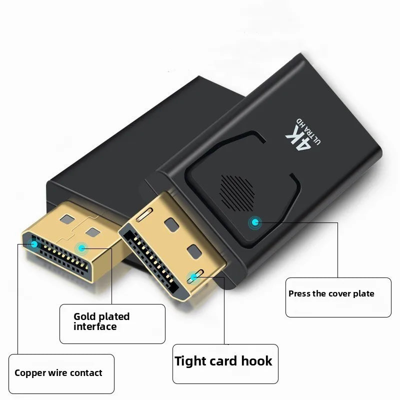 DP To HDMI Adapter DisplayPort To HDMI High-Definition Video Converter with 4K60Hz/4K30Hz/1080P Multi-Resolution forMost Devices