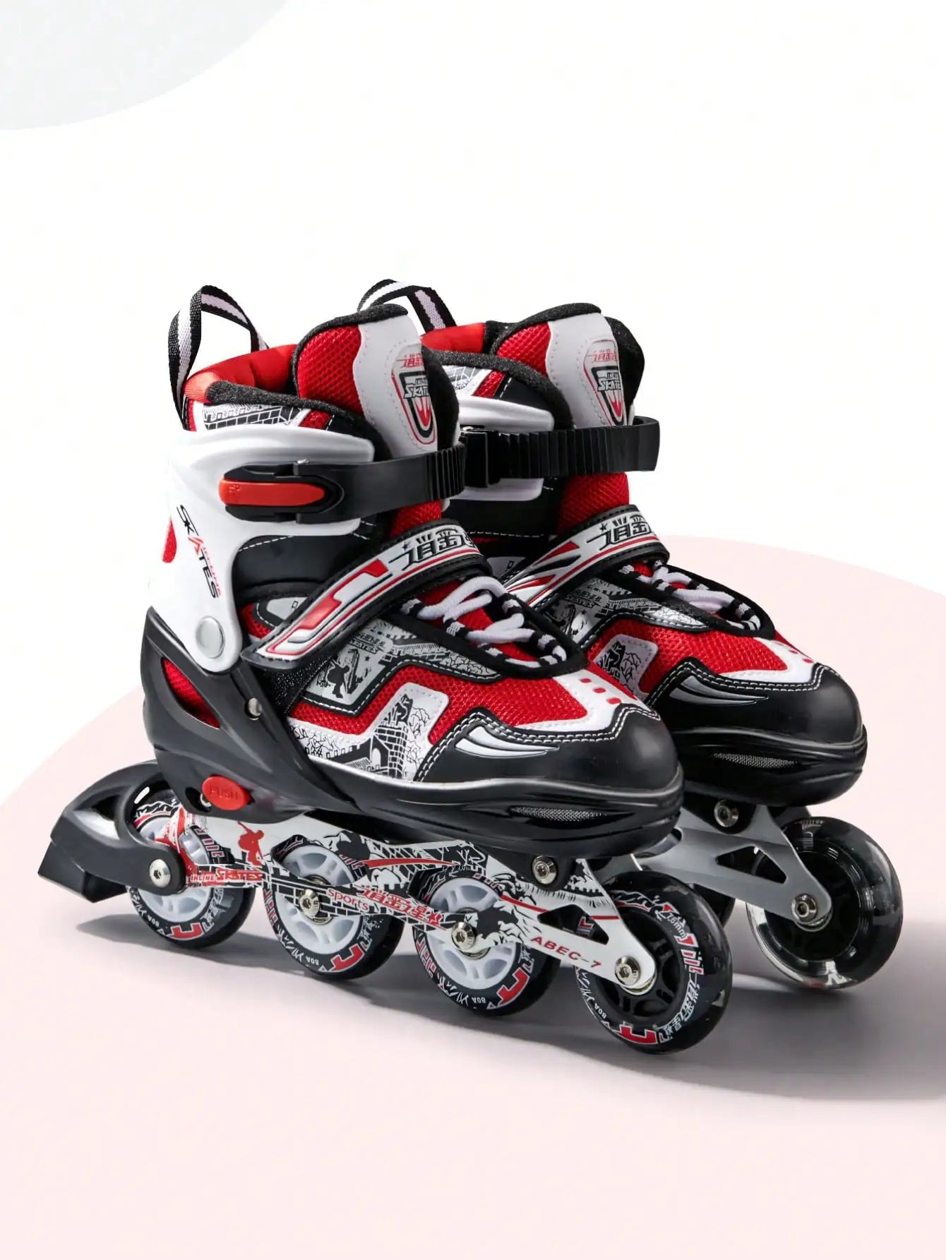 FREE STAR high-end shaped four-size adjustable adjustable height in-line PU roller skates comfortable breathable soft surface ro