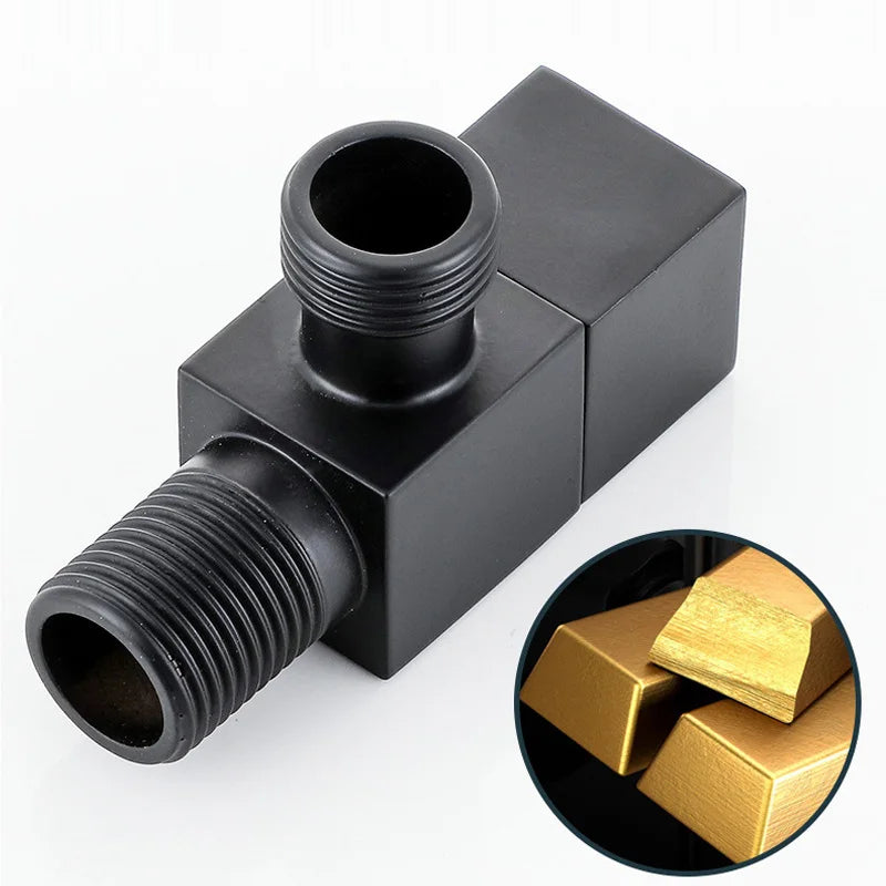Matte Black Brass Triangle valve Water control valve Chrome Copper triangle valve The tap water valve Sewer