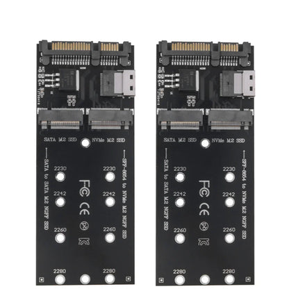 M.2 To SATA Adapter SFF-8654 To M2 NVME SSD 22Pin SATA To M2 Expansion Card 2 in 1 Combo Adapter Fit for Mainboard