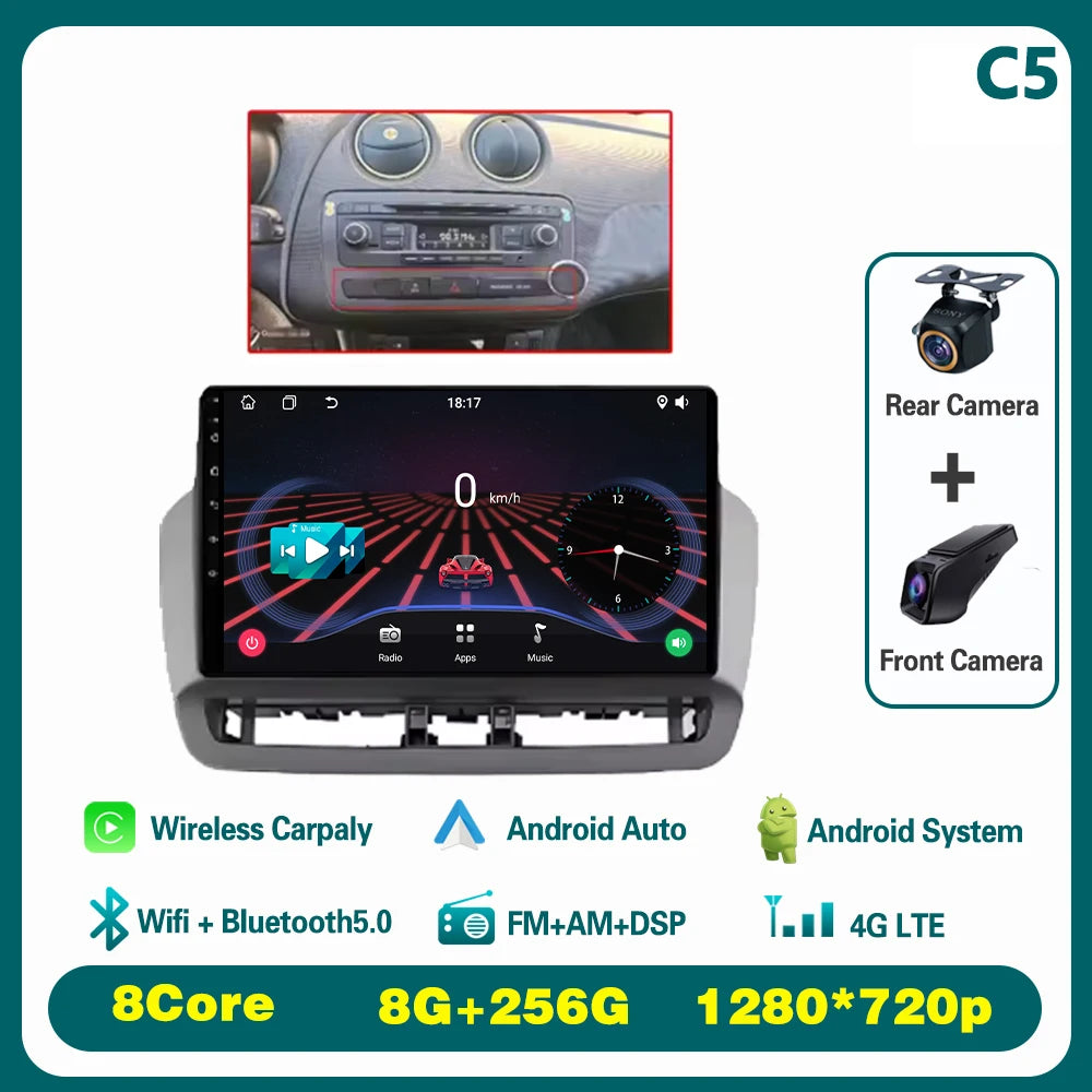 GPS Navigation QLED Touch Screen For Seat Ibiza 2012-2015 Android Auto Radio Car Multimedia Video Player 5G WIFI BT No 2din DVD