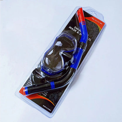 Professional Snorkel Set Full Face Mask Diving Goggles Equipment Deep Sea Suit Full Tempered Glass Dry Diving Glasses Adult