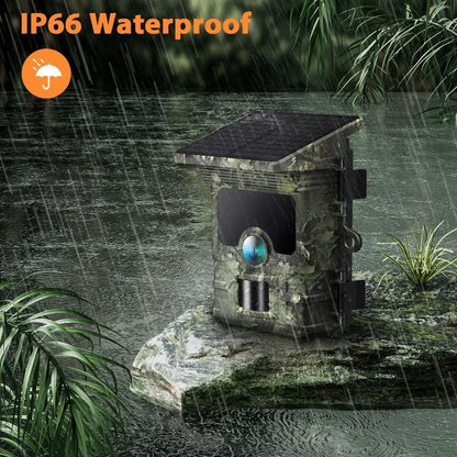 30MP 2K Solar Panel Hunting Camera Infrared Night Vision Monitoring Wildlife Trap Trail Camera Video Photo Recorder Cam