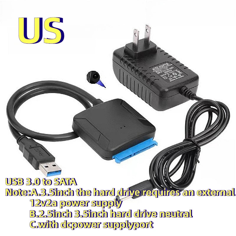 MINGCVIL USB 3.0 To Sata Hard Disk Adapter Converter Cable USB3.0 Hard Drive Converter Cable 2.5 3.5 HDD SSD Adapter