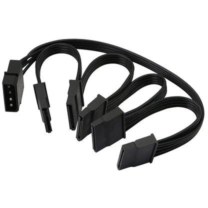 SATA 15-Pin Power Adapter Line Large IDE 4P Male to 5 SATA 15 Pin Female Power Extension Cable Splitter IDE to SATA Connector