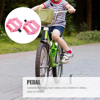 1 Pair Replacement Kids Bike Pedals Non-Slip Bicycle Pedals Bicycles Pedals Cycling Pedal Road Bikes Anti-Skid Bikes Pedals Pink