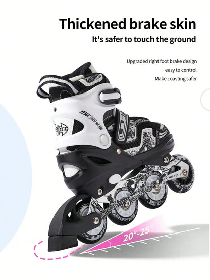 FREE STAR high-end shaped four-size adjustable adjustable height in-line PU roller skates comfortable breathable soft surface ro
