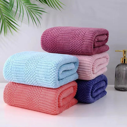 Two-piece High Density Coral Velvet Towel Bath Towel Mother Set Thickened Absorbent Soft Gift Home Towels Bathroom