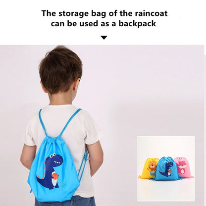 1-10 Years Old Children Raincoat Kids Boys Girls Waterproof Jumpsuit Hooded One-Piece Cartoon Dinosaur Baby Rainwear And Pants