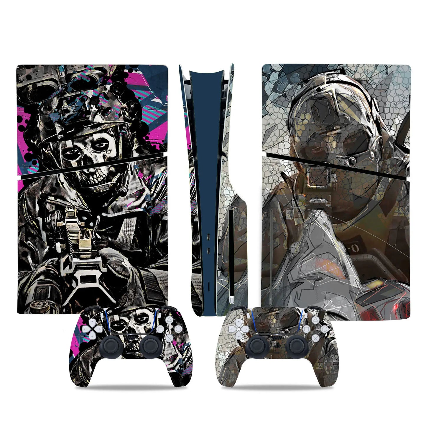 For PS5 Slim: Call of Duty Modern Warfare PVC Skin Sticker for Console & Controller Air-release Vinyl, Disc & Digital Edition