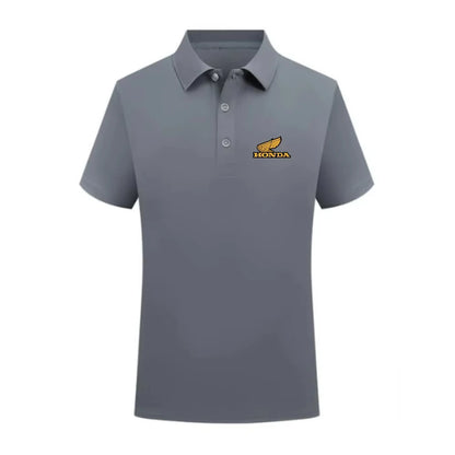 Honda Motorcycle 25 New More Men's POLO Shirt Riding Breathable Shirt Fashion Printed Urban Short Sleeve Loose Lapel Racing Suit