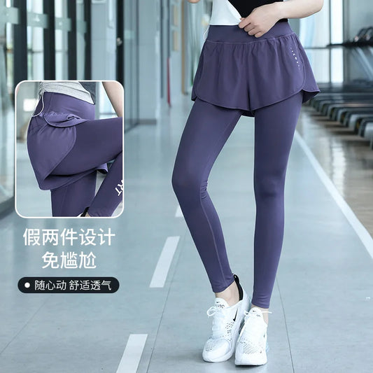 Pantalones de mujer, Pantalones de deporte de cintura alta con bolsillos, Entrenamiento matutino, Leggings de yoga, Jogging y ej