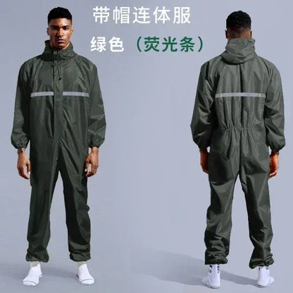 Raincoat /Conjoined Men Raincoat/overalls Men and Women Fission Rain Suit Rain Coat Hooded Womens Raincoat