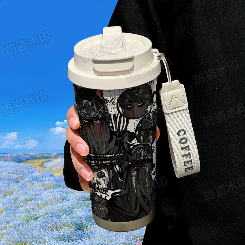 Ghostkonig Call of Duty Insulated Cup 316 Stainless Steel Large Capacity Straw Car Dual Drink Coffee Cup