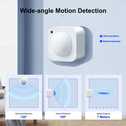 GIRIER Smart PIR Motion Sensor ZigBee 3.0 Human Movement Detector 2-in-1 Light Sensor Compatible with Home Assistant ZigBee2MQTT