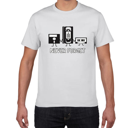 Men Clothing Never Forget Sarcastic Graphic Music Novelty Funny TShirt Male Harajuku Retro T Shirts Ropa Hombre Camisetas